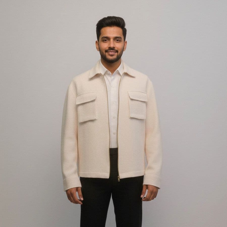 Cream Casual Jacket