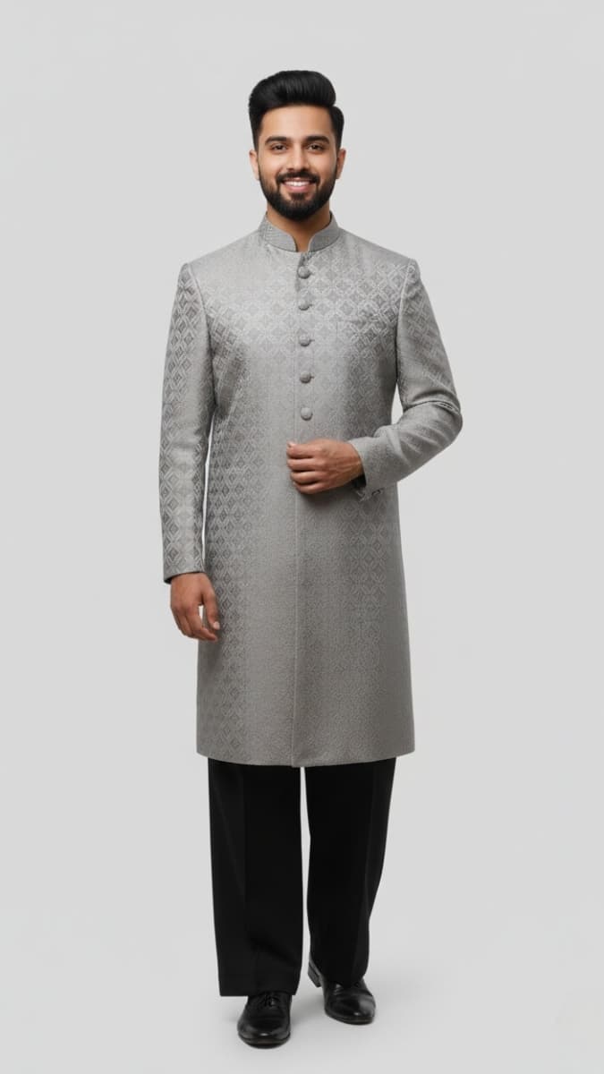 Grey Sherwani